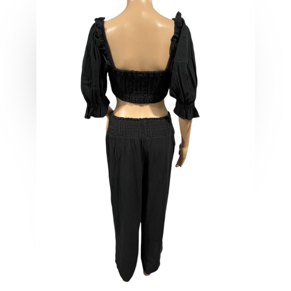 Free People Set Womens At Ease Crop Top & Pants Black Size XS - Picture 3 of 16